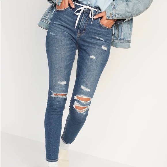 Old Navy Denim - Old Navy Rockstar Super Skinny High Rise Ripped Slim Pocket Size 2 Blue Jeans